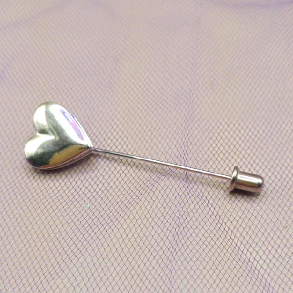 D' Orlan Chic Silver Heart Brooch